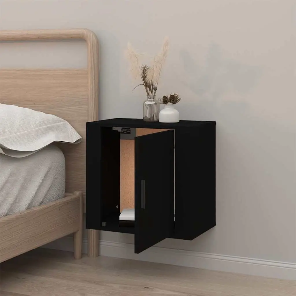 Black Floating Cabinet for Bedroom Essentials