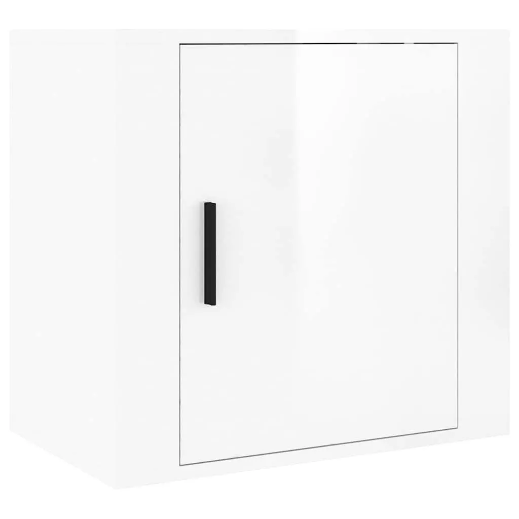 Wall-mounted Bedside Cabinets Storage Organiser 50cm White 2 Piece