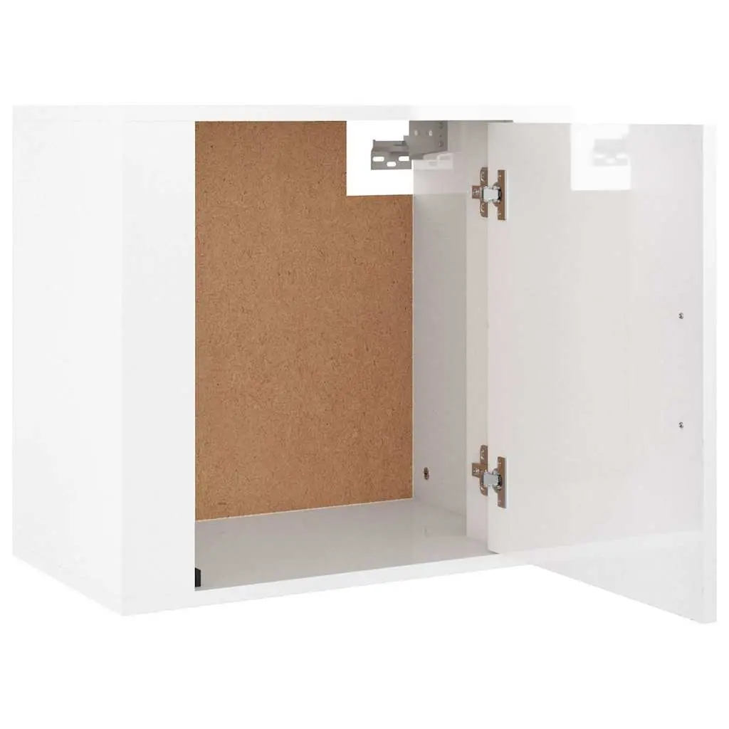 Wall-mounted Bedside Cabinets Storage Organiser 50cm White 2 Piece