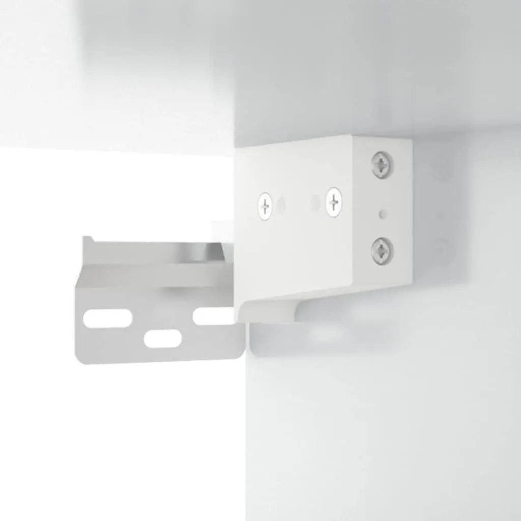 Wall-mounted Bedside Cabinets Storage Organiser 50cm White 2 Piece