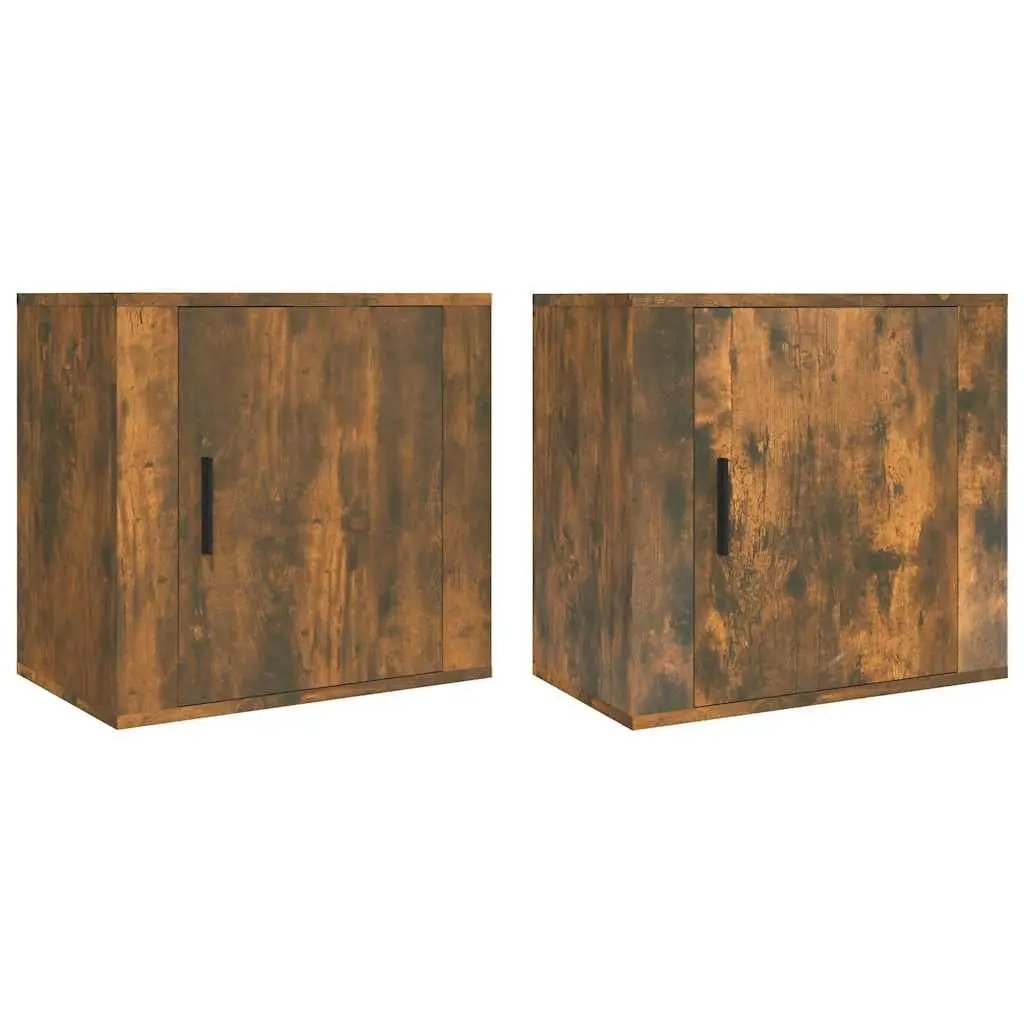 Wall-mounted Bedside Cabinets Storage Units 2 pcs Brown