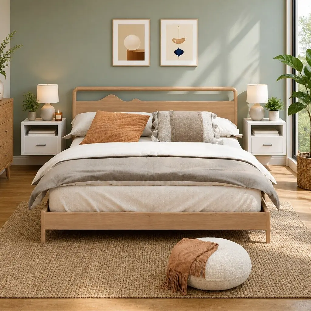 Wall-mounted Bedside Cabinets, Set of 2