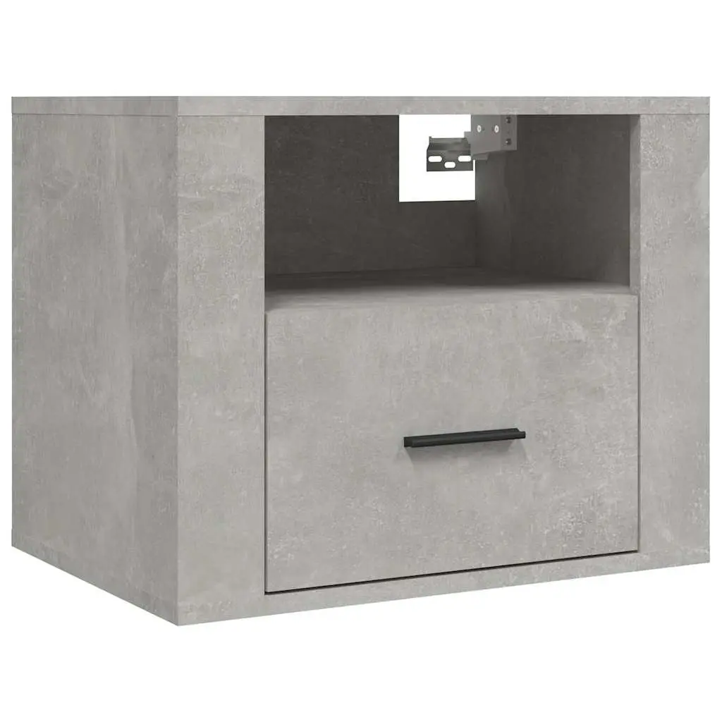 Wall-mounted Bedside Cabinets 2 pcs Grey Floating Storage Shelves Bedroom