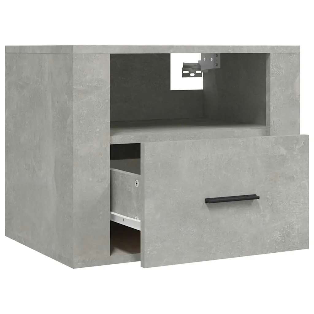 Wall-mounted Bedside Cabinets 2 pcs Grey Floating Storage Shelves Bedroom