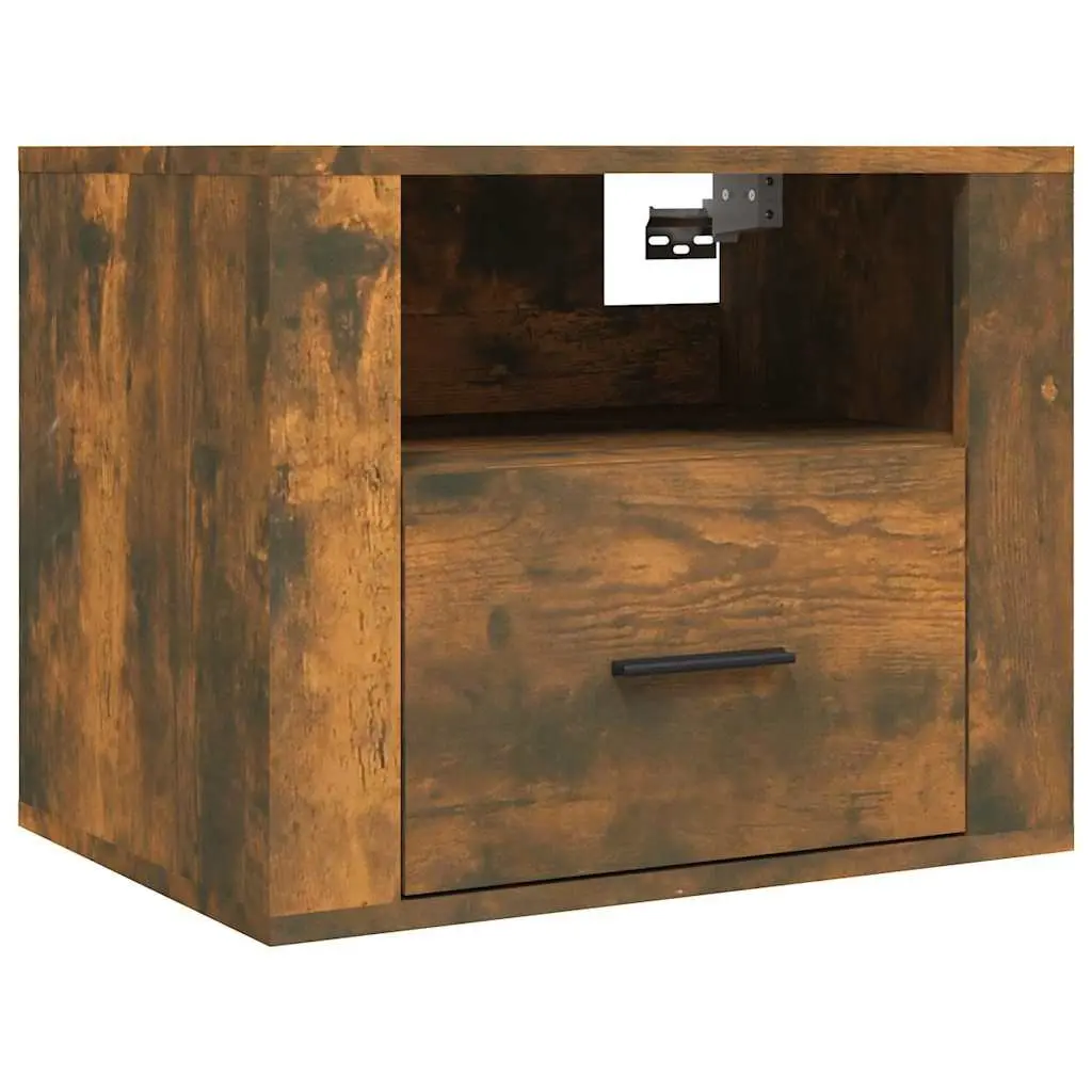 Floating Storage Cabinets Brown Wall-mounted Organizer 50cm x 36cm x 40cm 2 Pieces