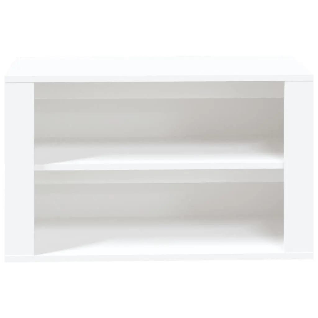Shoe Rack Storage Cabinet 75x35x45cm 2 Compartments White Engineered Wood