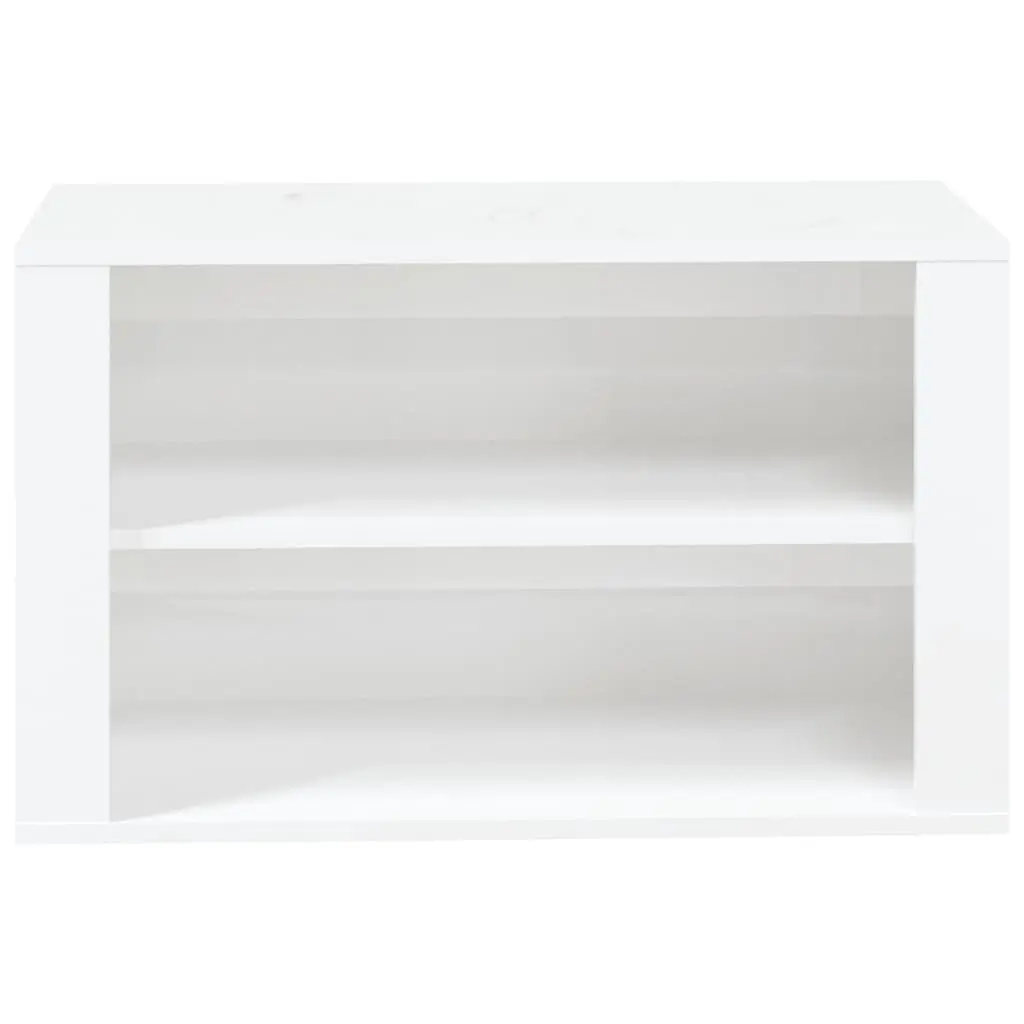 Shoe Rack Storage Organiser Cabinet 2 Compartment White High Gloss Engineered Wood