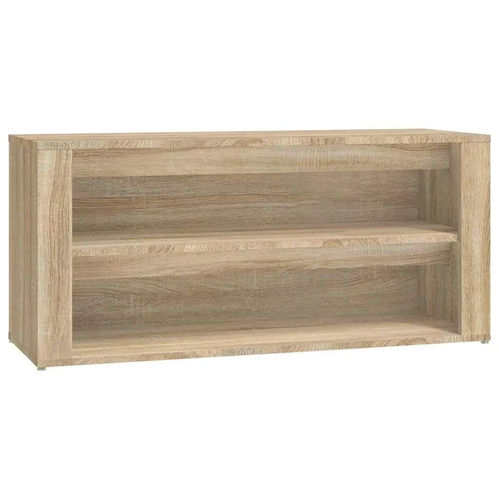 Shoe Storage Organiser Brown Engineered Wood 2 Compartment Rack Cabinet