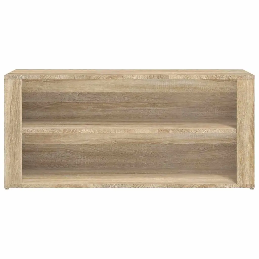 Shoe Storage Organiser Brown Engineered Wood 2 Compartment Rack Cabinet