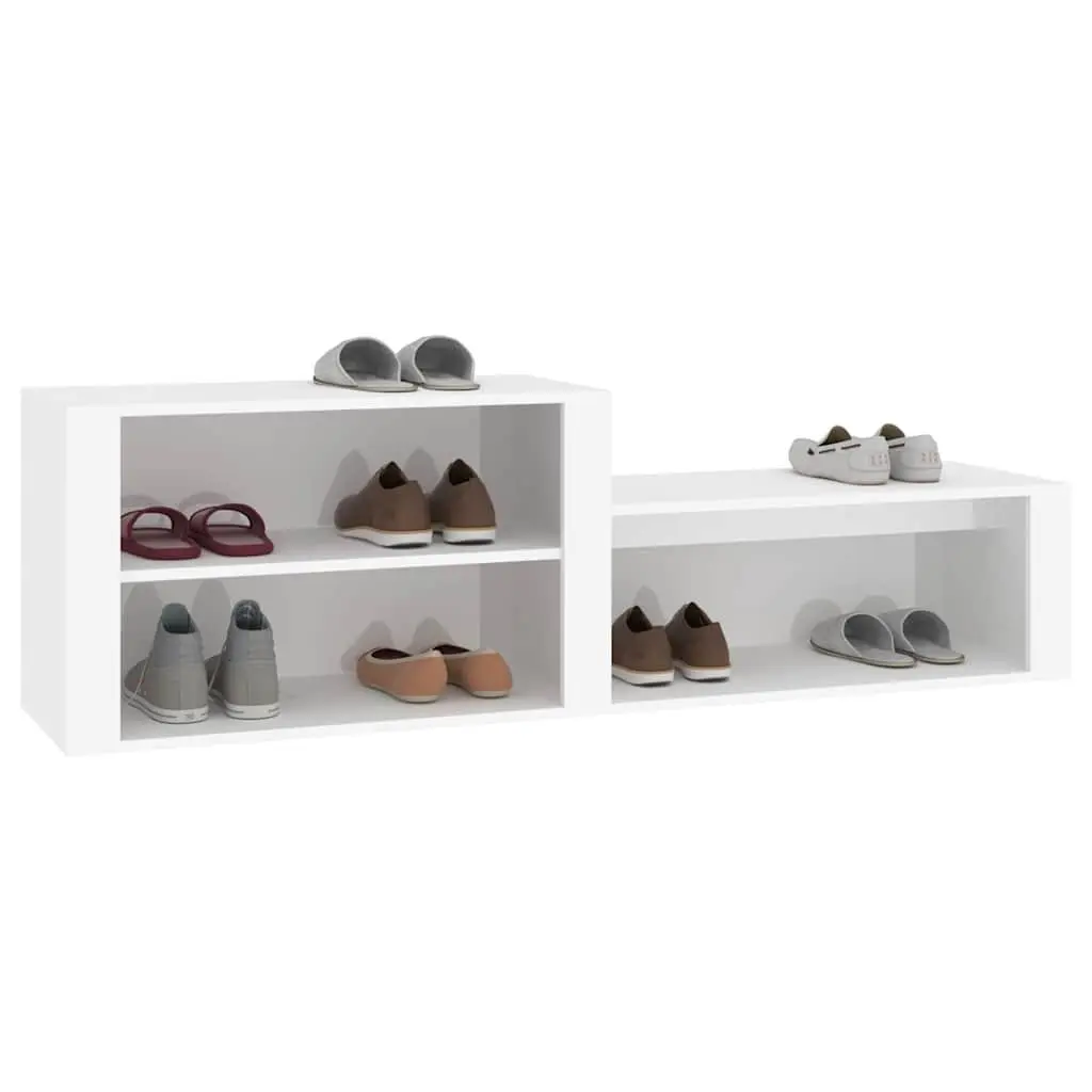 Shoe Cabinet Storage Organiser 150x35x45 cm White Engineered Wood Hall Entryway