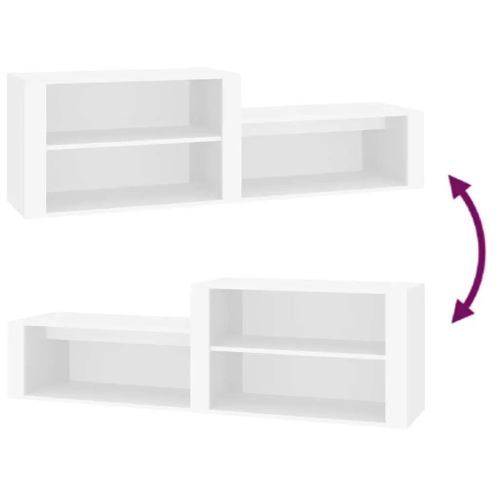 Shoe Cabinet Storage Organiser 150x35x45 cm White Engineered Wood Hall Entryway