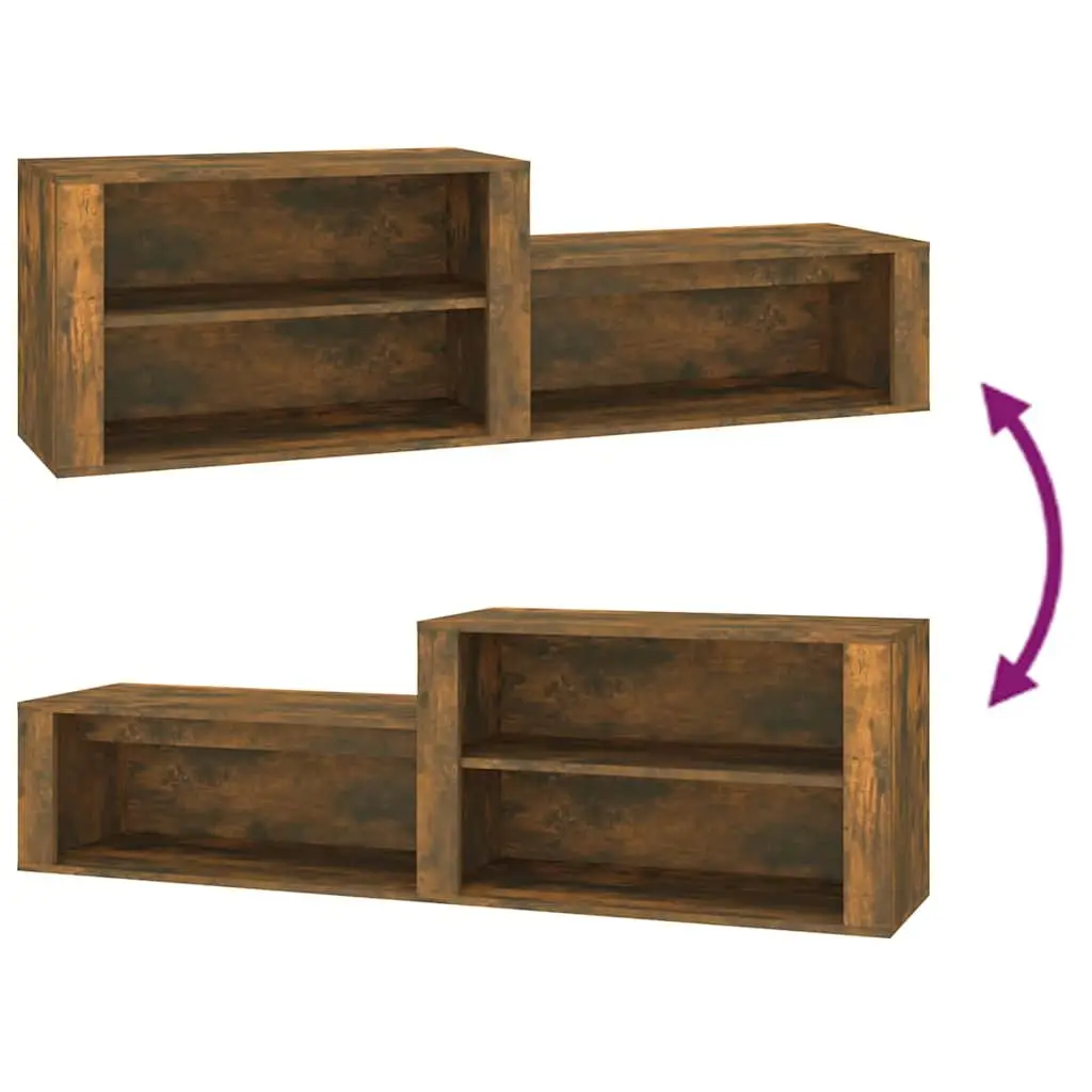 Shoe Cabinet Storage Organiser Brown Engineered Wood 150W x 35D x 45H cm
