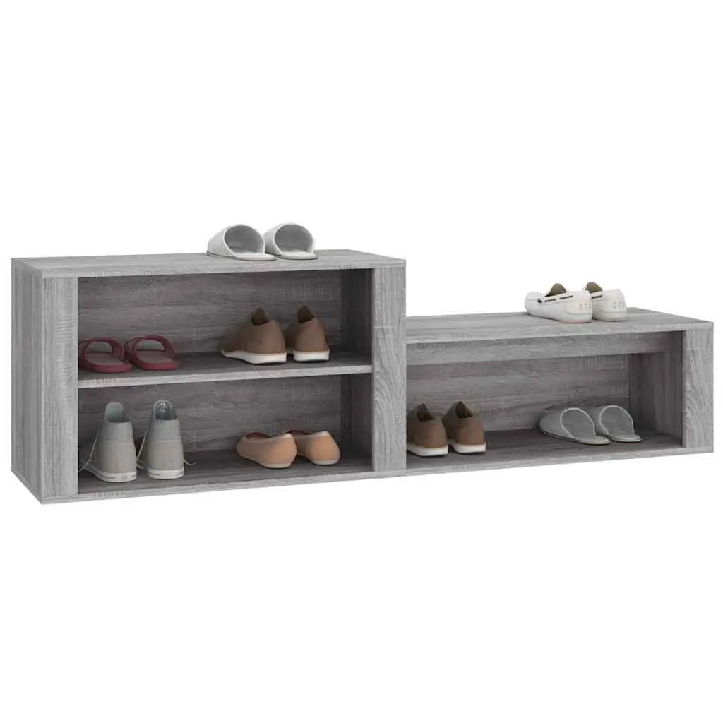 Shoe Cabinet Grey Engineered Wood Storage Rack Organiser 150 x 35 x 45 cm