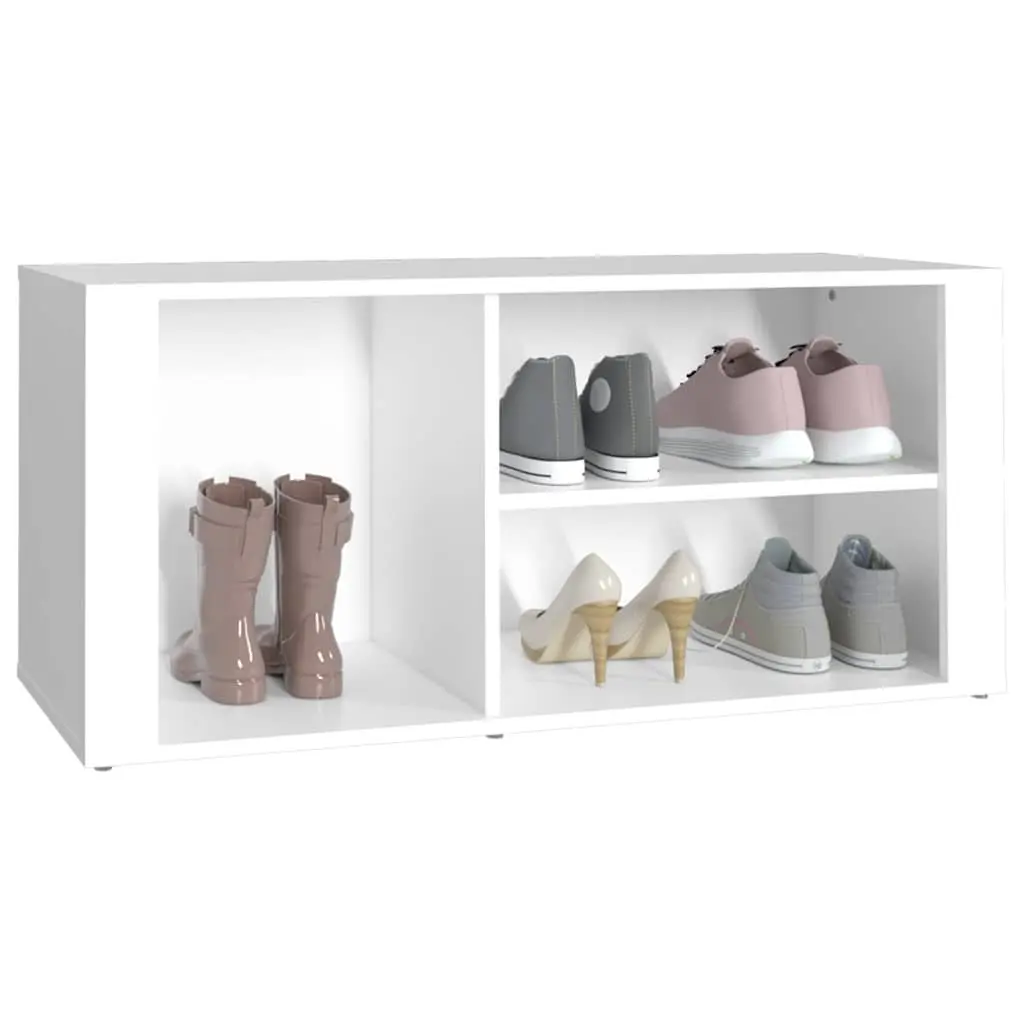 Shoe Cabinet Storage Organiser 100cm White Engineered Wood Hallway Furniture Unit