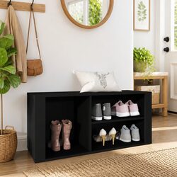 Reliable Black Shoe Cabinet with Ample Storage Space