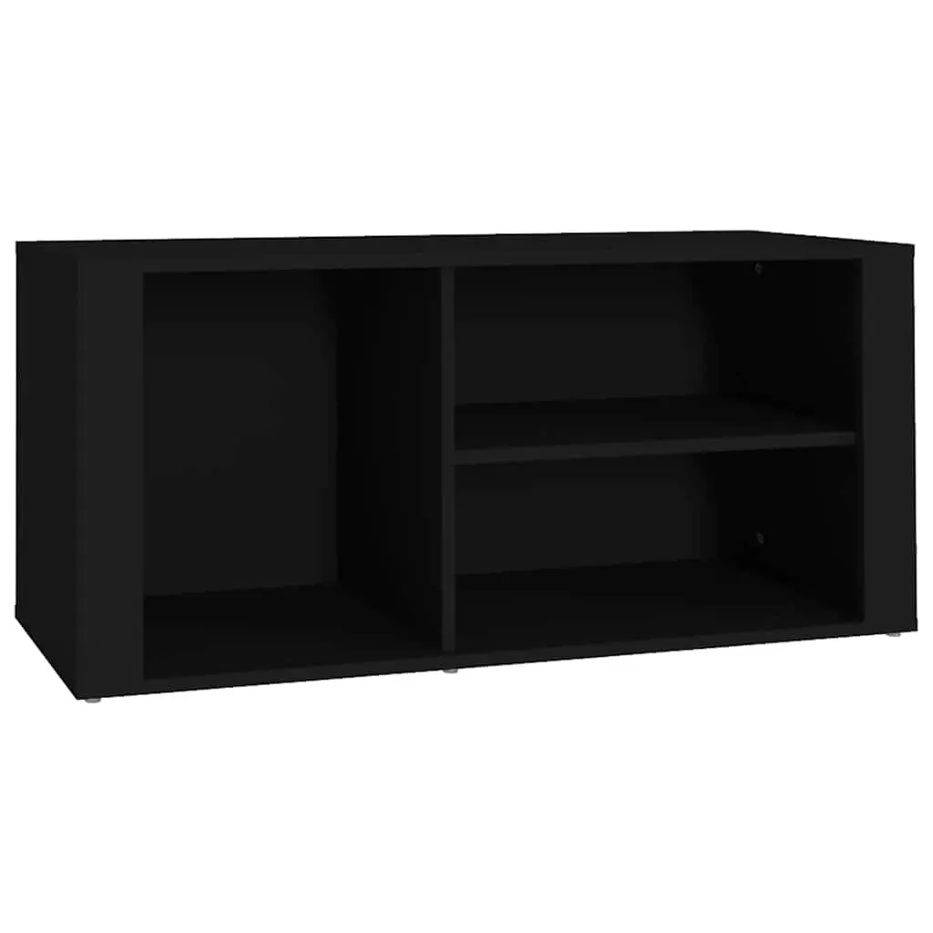 Shoe Cabinet Storage Organiser Black Engineered Wood Entryway Hallway Furniture