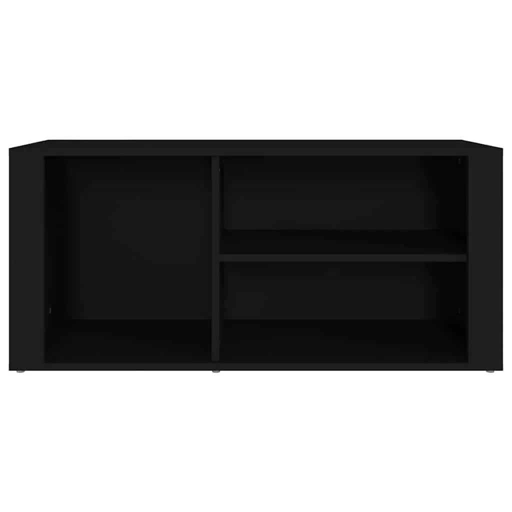 Shoe Cabinet Storage Organiser Black Engineered Wood Entryway Hallway Furniture