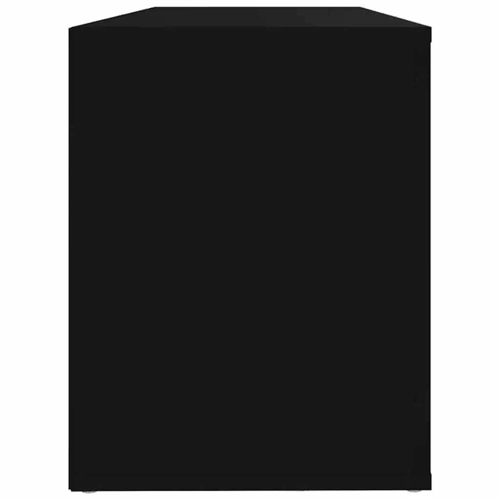 Shoe Cabinet Storage Organiser Black Engineered Wood Entryway Hallway Furniture