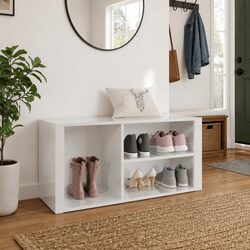 Reliable Shoe Storage Cabinet in White Gloss Finish