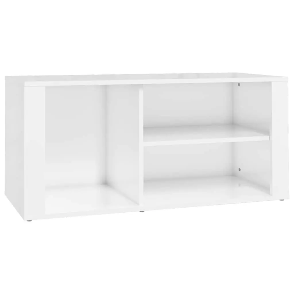 Shoe Cabinet Storage Organiser 100 x 35 x 45 cm White High Gloss Engineered Wood
