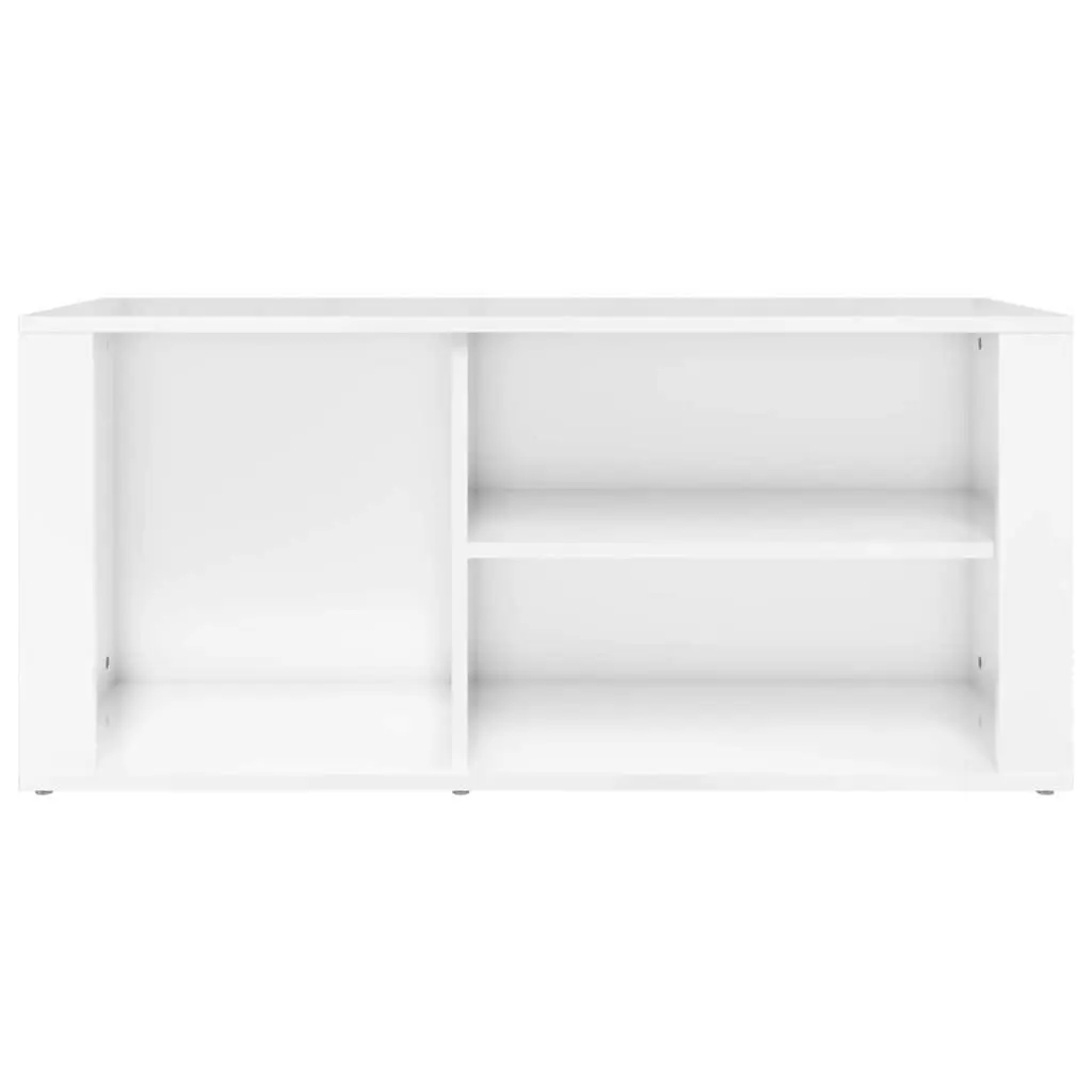 Shoe Cabinet Storage Organiser 100 x 35 x 45 cm White High Gloss Engineered Wood