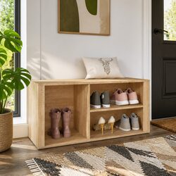 Warm Beige Shoe Cabinet for Organized Storage