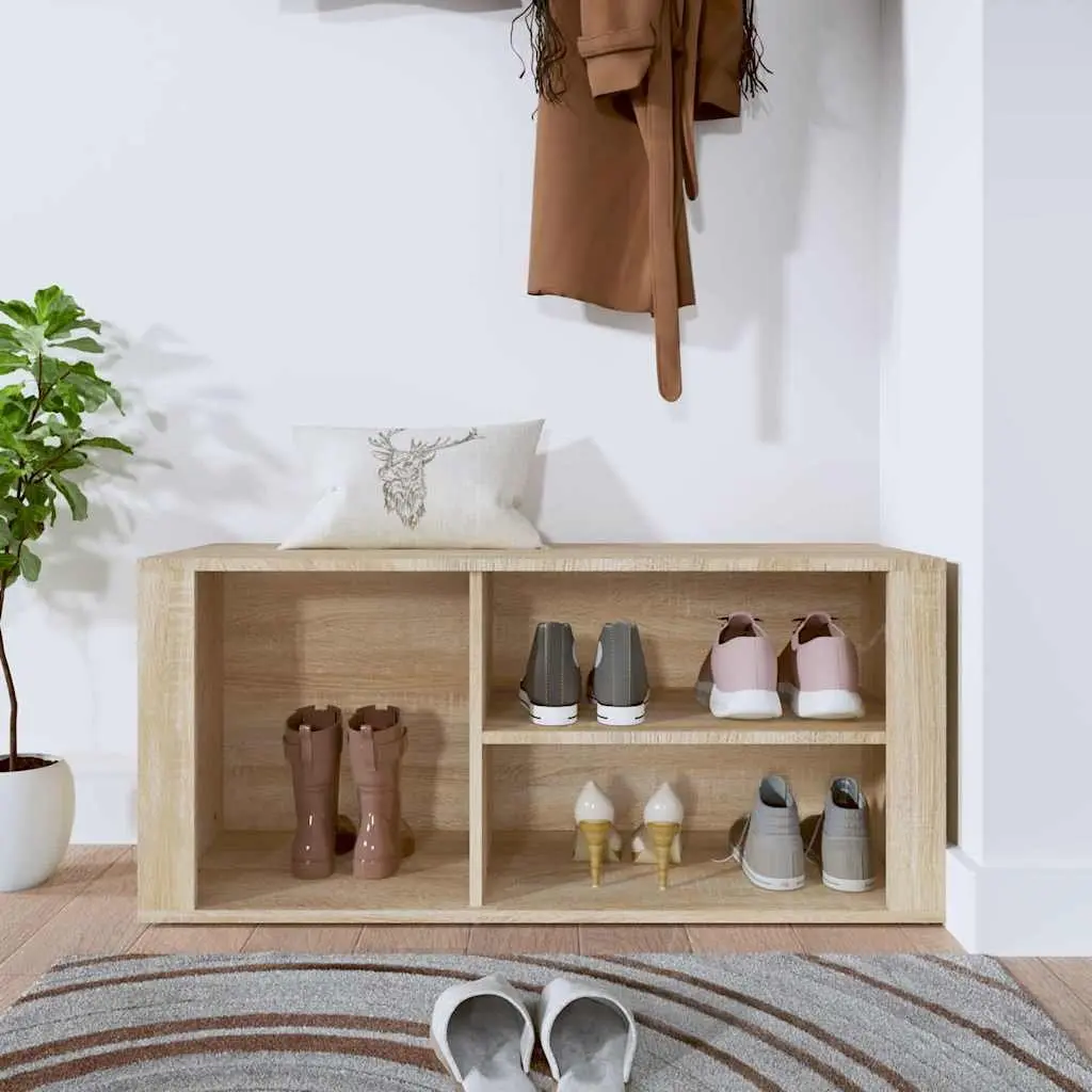 Shoe Cabinet Storage Organiser Beige Engineered Wood Hallway Furniture