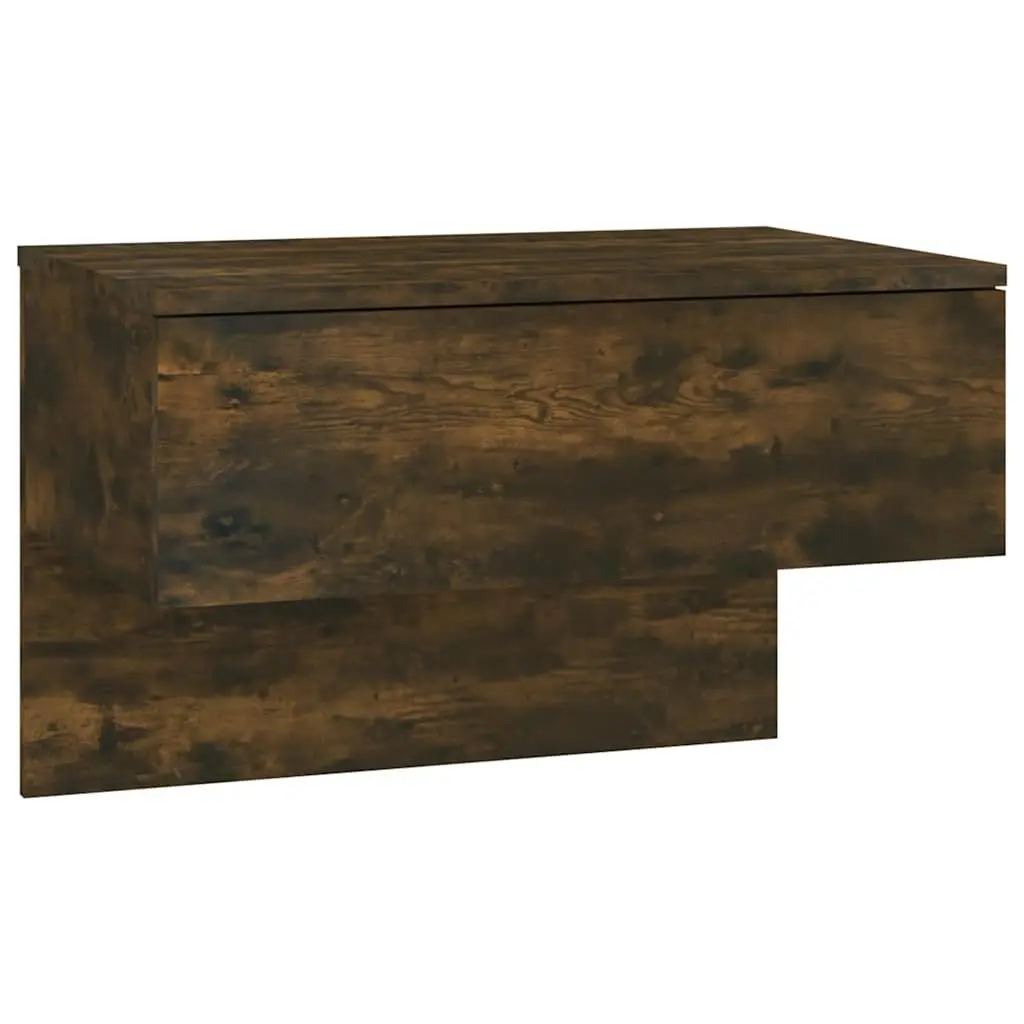 Wall-mounted Bedside Cabinet Storage Shelf Smoked Oak