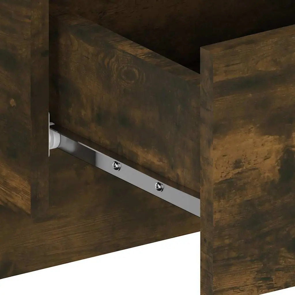 Wall-mounted Bedside Cabinet Storage Shelf Smoked Oak
