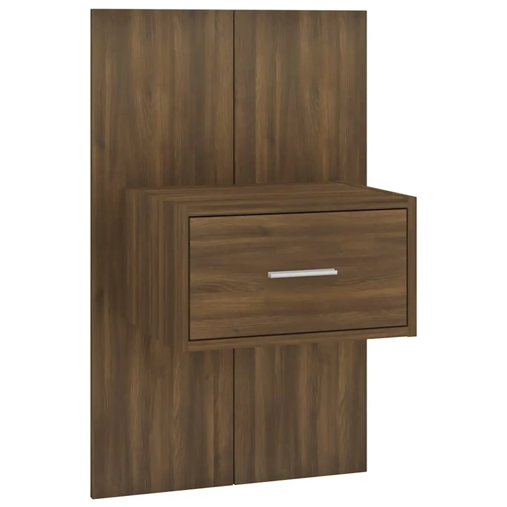 Wall-Mounted Bedside Cabinets 2 pcs Brown Oak Floating Storage Bedroom
