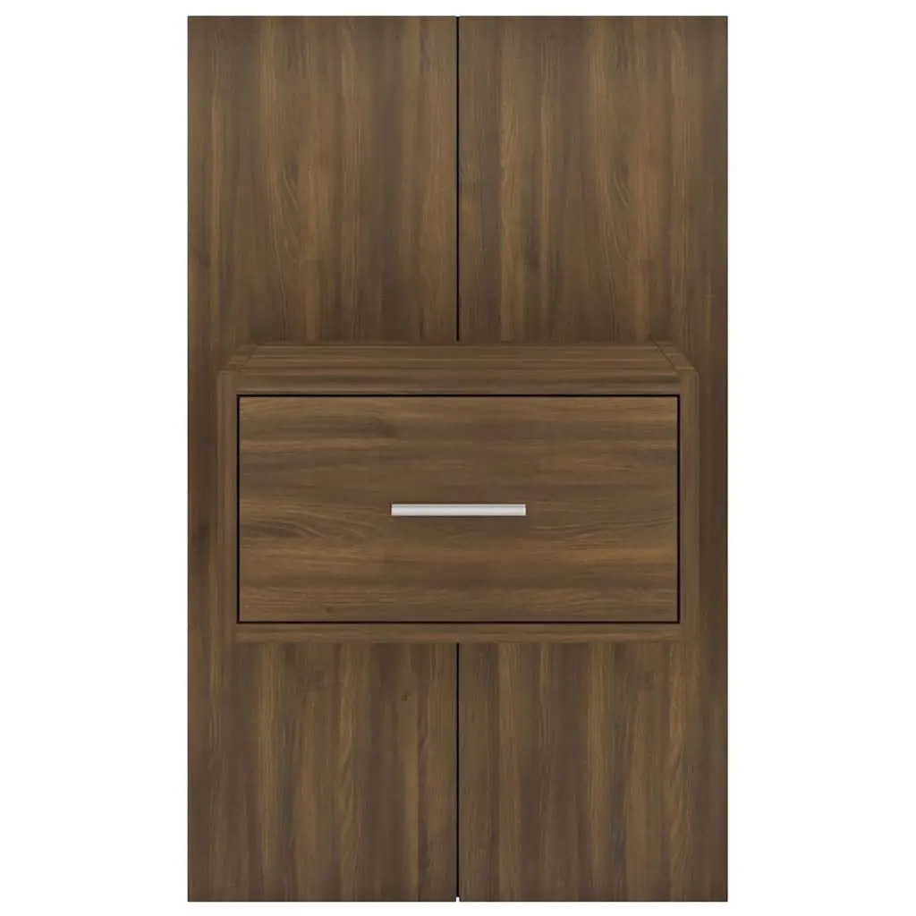Wall-Mounted Bedside Cabinets 2 pcs Brown Oak Floating Storage Bedroom