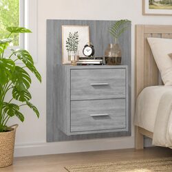 Grey Sonoma Floating Bedside Cabinet for Practical Storage