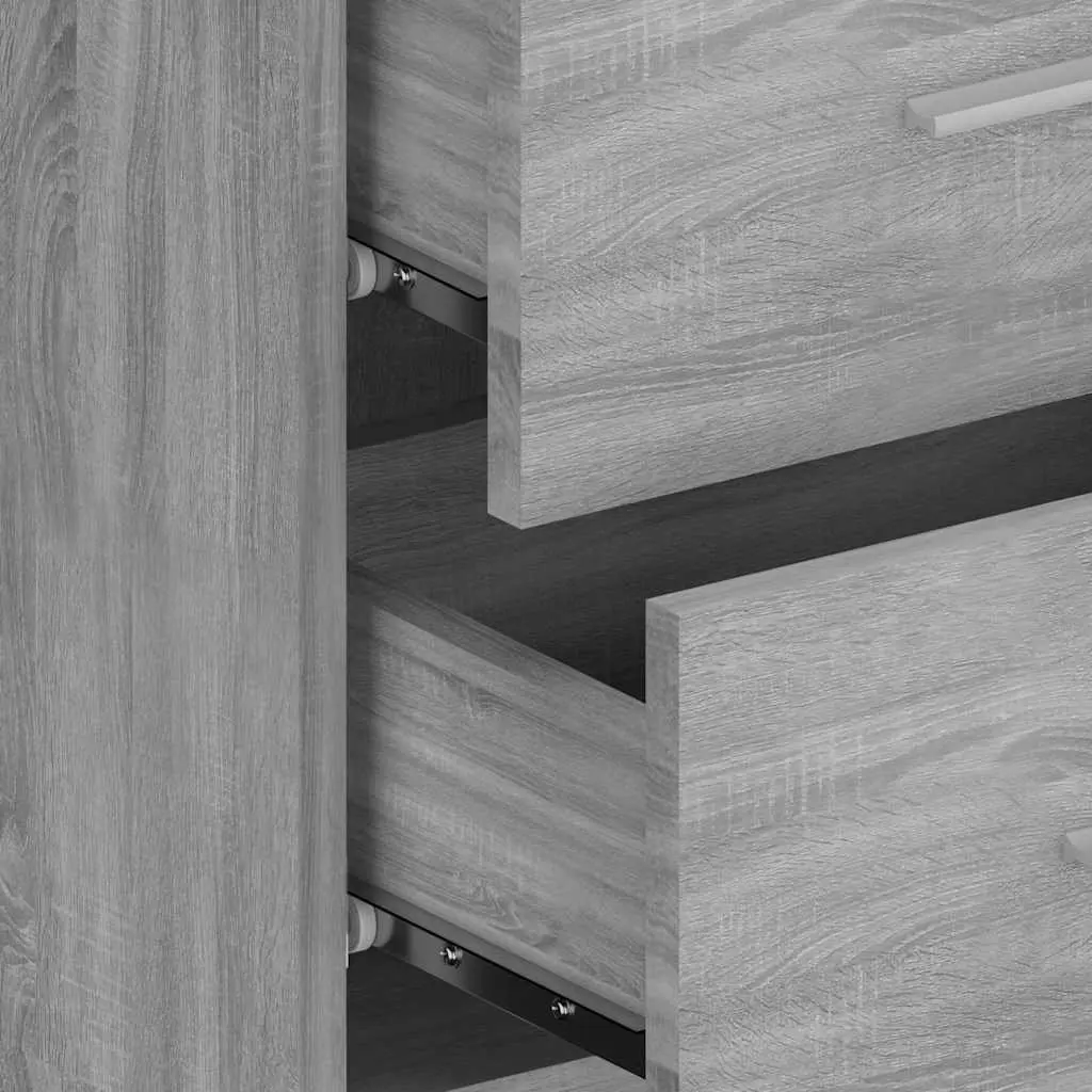 Wall-mounted Bedside Cabinet Grey Sonoma Floating Storage Unit