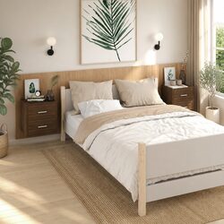 Practical Brown Oak Wall-mounted Cabinets for Your Home