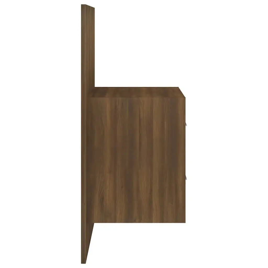 Wall-mounted Bedside Cabinets Storage Units 2 Piece Brown Oak