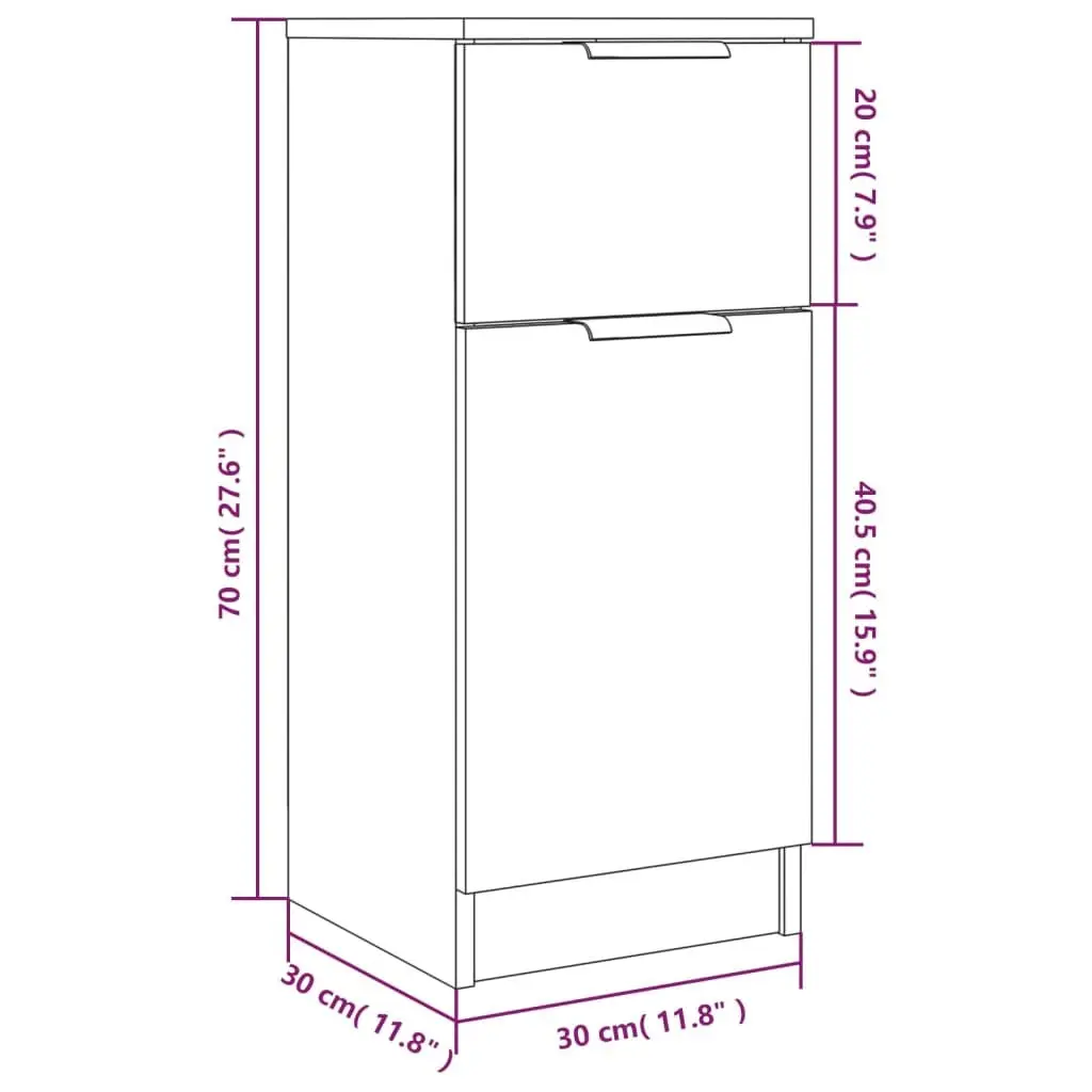 Brown Engineered Wood Sideboard Cabinet Set