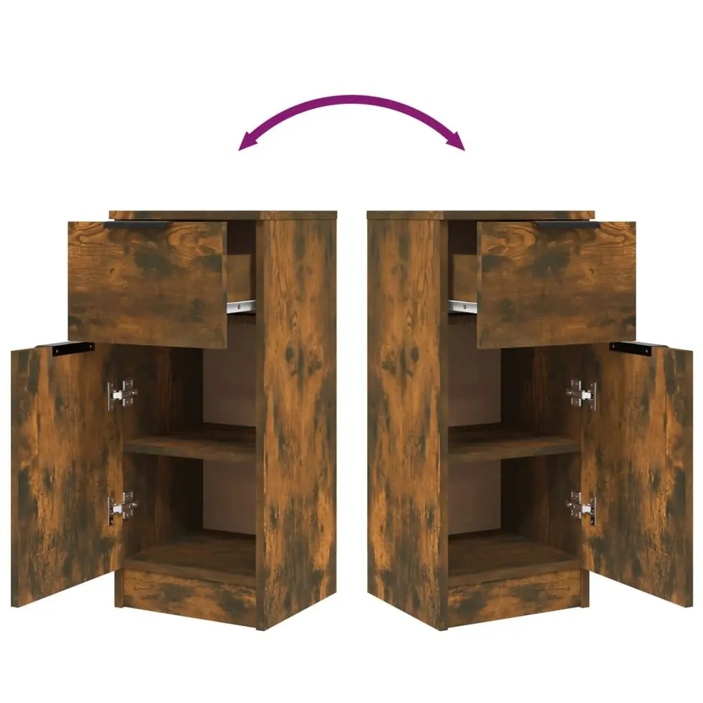Brown Engineered Wood Sideboard Cabinet Set