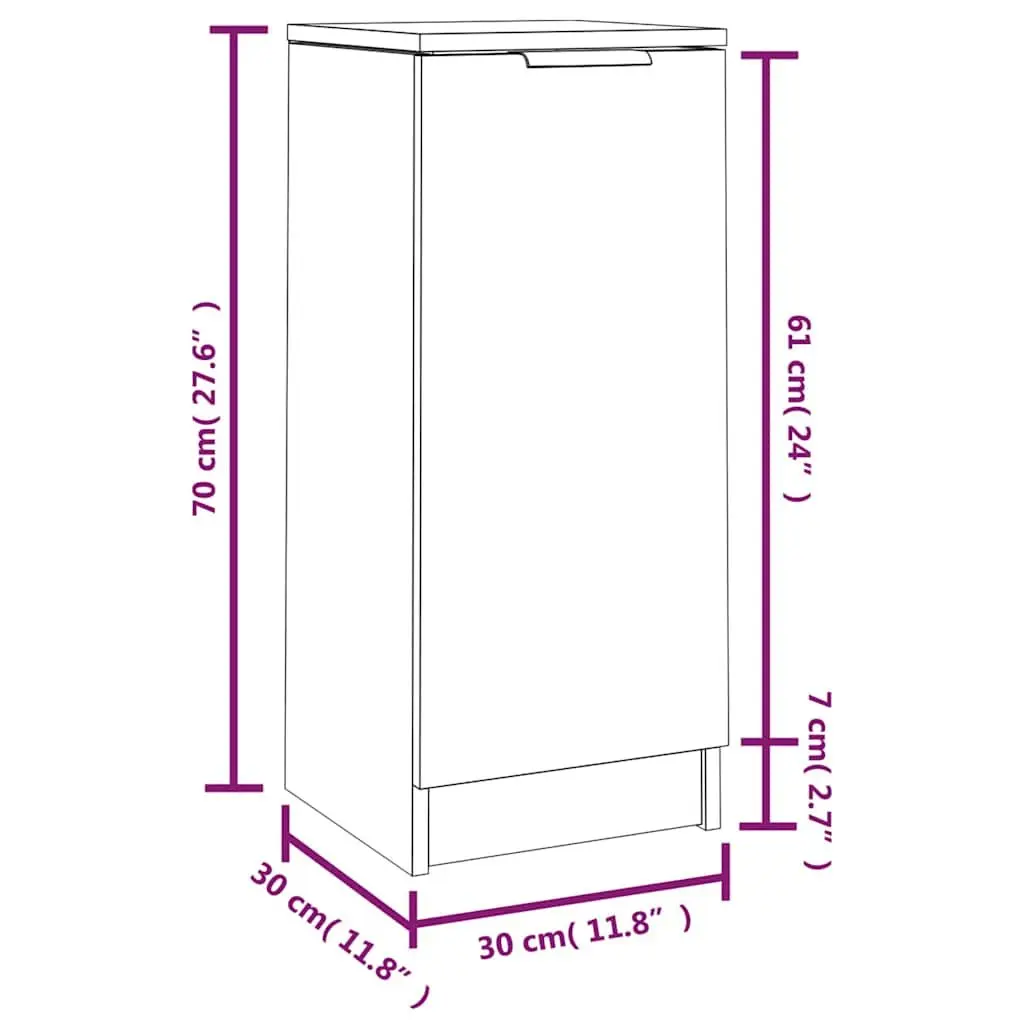 Sideboards 2 pcs Brown Storage Cabinet 30x30x70 cm Engineered Wood Cupboard