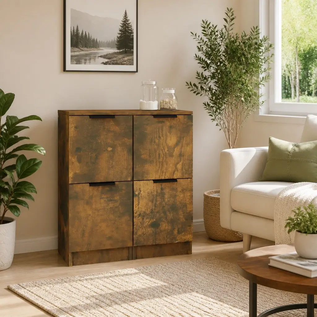 Sideboard Cabinet 30x30x70 cm Brown Storage Buffet Engineered Wood Doors