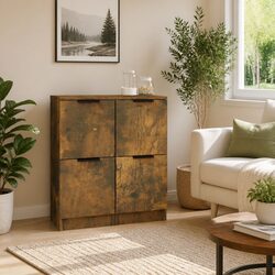 Sideboard Cabinet 30x30x70 cm Brown Storage Buffet Engineered Wood Doors