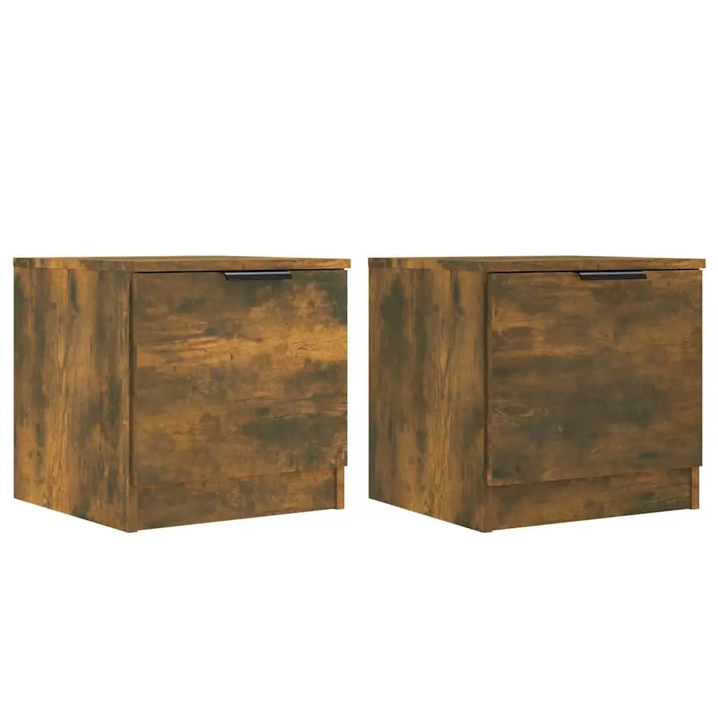 Bedside Cabinets Nightstand Storage Table 40x39x40 cm Brown 2 Piece