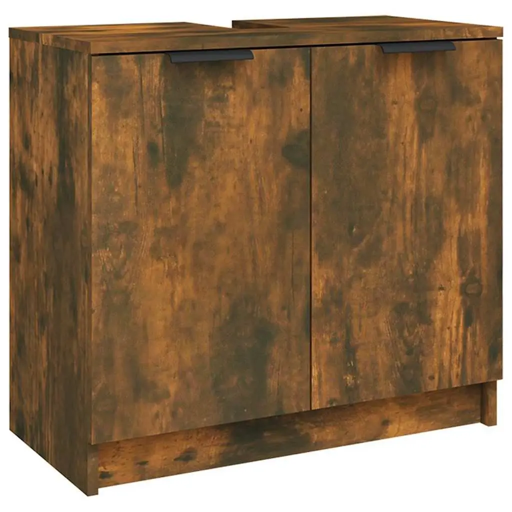 Bathroom Cabinet Storage 64.5x33.5x59cm Smoked Oak Brown Engineered Wood