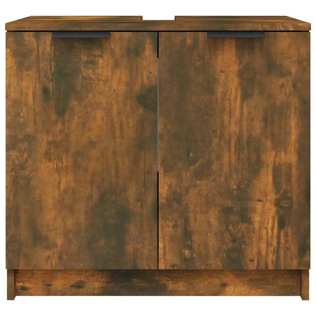 Bathroom Cabinet Storage 64.5x33.5x59cm Smoked Oak Brown Engineered Wood