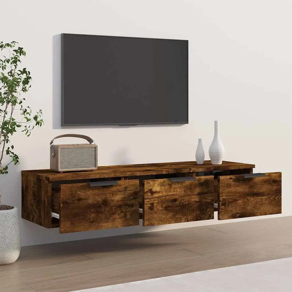 Wall Cabinet Storage Floating Shelf 102x30x20cm Brown Engineered Wood