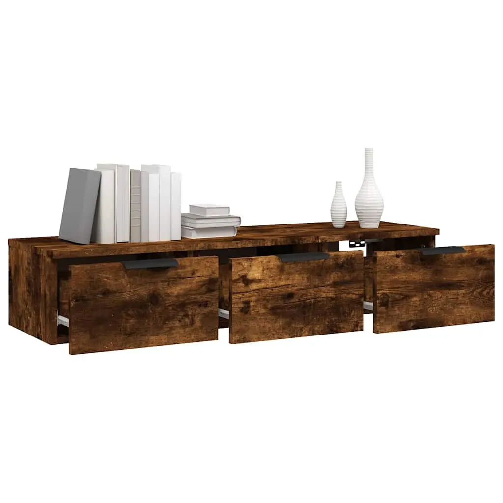Wall Cabinet Storage Floating Shelf 102x30x20cm Brown Engineered Wood