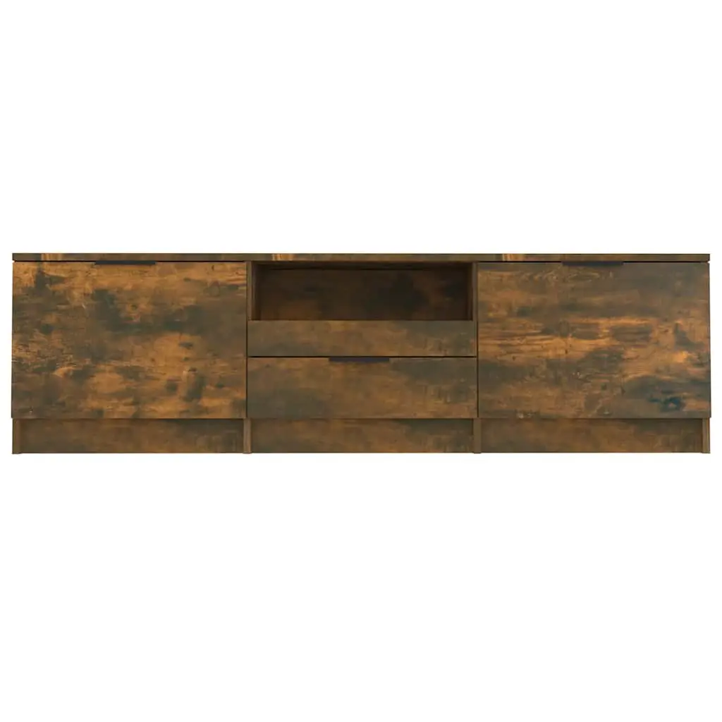 TV Cabinet Unit Brown Engineered Wood Storage Compartment Drawer Organiser 140 x 35 x 40 cm