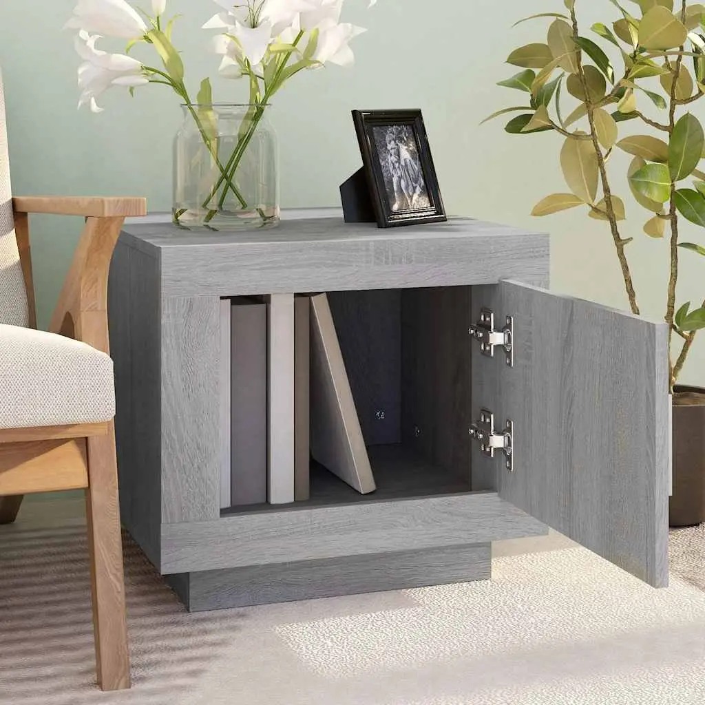 Coffee Table Grey Sonoma with Storage Door Accent Living Room Furniture