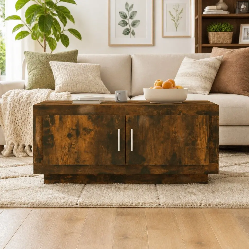 Coffee Table in Brown with Ample Storage