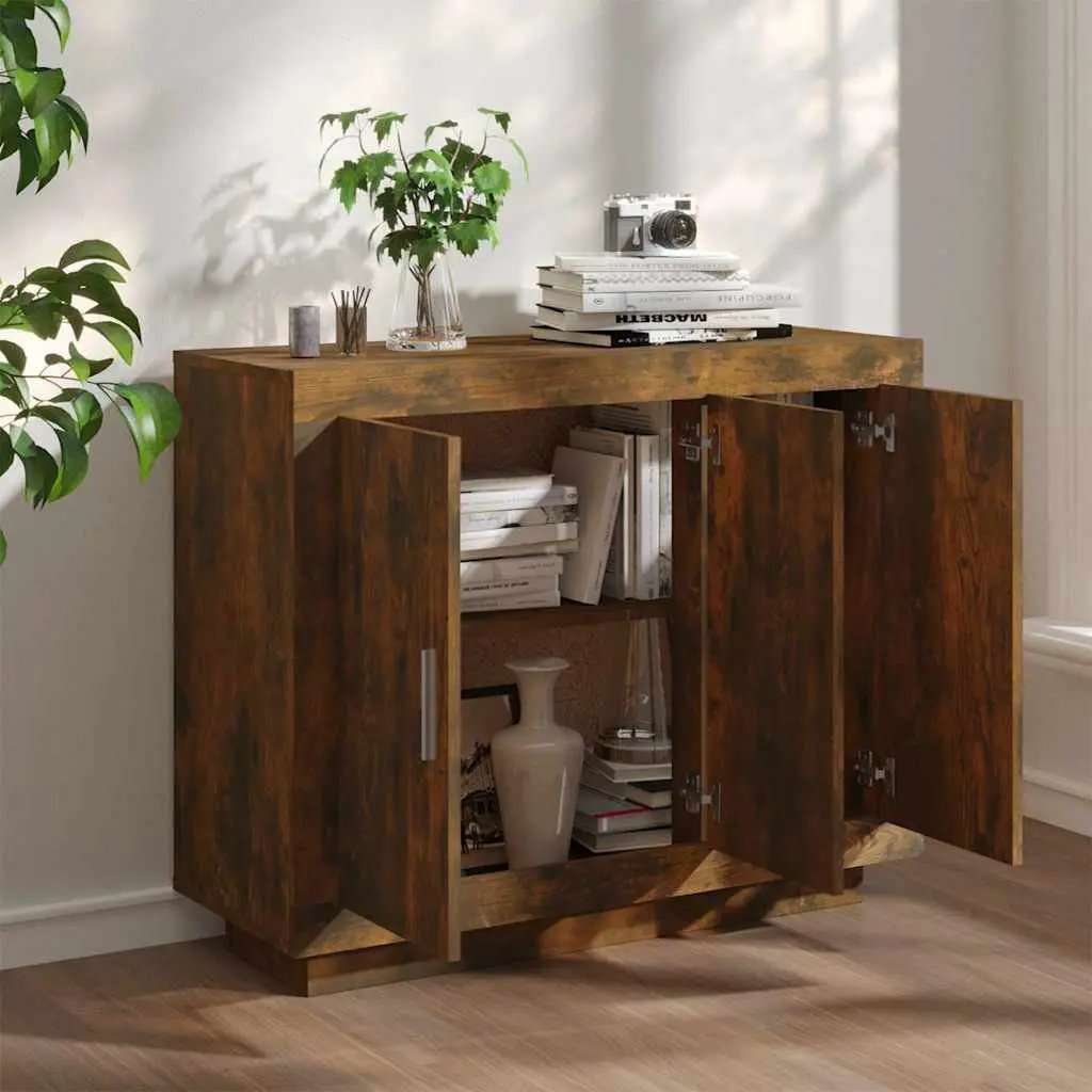 Sideboard Cabinet Brown Engineered Wood Storage Furniture Living Room Bedroom