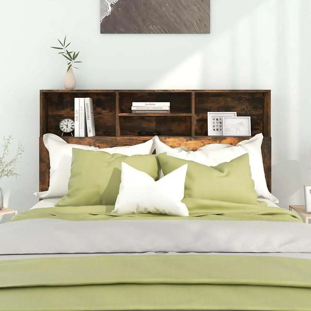 Brown Headboard Cabinet with Ample Storage